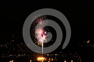 Fireworks on Commencement Bay.