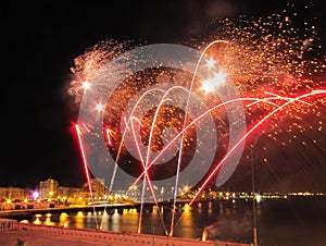 Fireworks in CÃ¡diz at carnival.