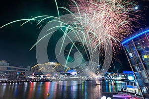 Fireworks in darling harbour