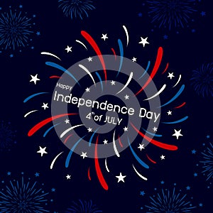 Fireworks design of 4th of july happy independence day vector illustration