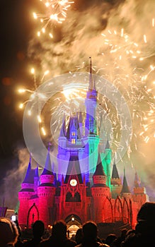 Fireworks at Disney Cinderella Castle