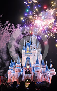 Fireworks at Disney Cinderella Castle