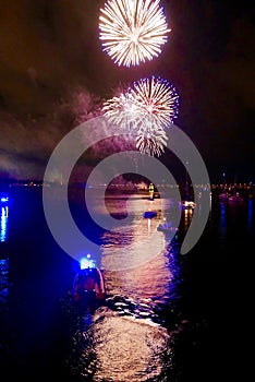 Fireworks display for Fourth of July in St. Augustine, Florida, USA