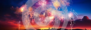 Fireworks Display. guy fawkes night concept banner