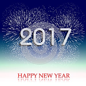 Fireworks display for happy new year 2017