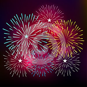 Fireworks Display for New year and all celebration vector illustration