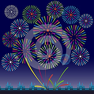 Fireworks Display for New year and all celebration vector illustration