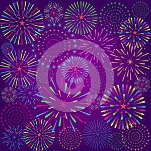 Fireworks Display for New year and all celebration vector illustration