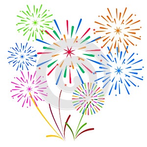 Fireworks Display for New year and all celebration vector illustration