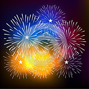 Fireworks Display for New year and all celebration vector illustration