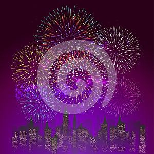 Fireworks Display for New year and all celebration vector illustration