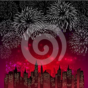 Fireworks Display for New year and all celebration vector illustration