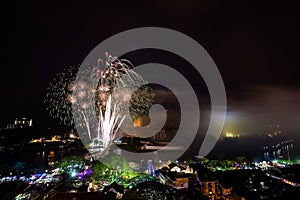 Fireworks display on New Year Eve in Dewan Undangan Negeri Sarawak