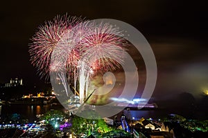 Fireworks display on New Year Eve in Dewan Undangan Negeri Sarawak