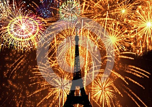 Fireworks Eiffel Tower