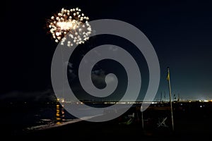 Fireworks for the end of summer party on the Tuscan coast