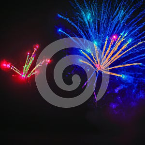 Fireworks exploding during celebration. AI Image