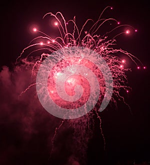 Fireworks explosion and sparks