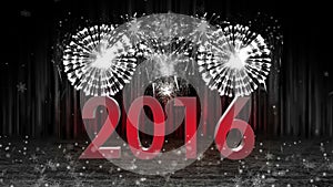 Fireworks explosion to 2016 stage still cam COLORLESS