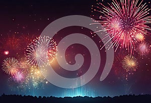 Fireworks firecracker at night celebration background winner victory poster banner  illustration stock illustrationNew Year