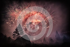 Fireworks in the forest