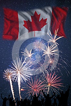 Fireworks on independence day of Canada