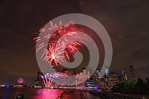 fireworks of independence day 4th of july Brooklyn Old Pier photo