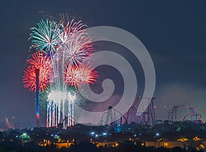 Fireworks of the independent day and Busch Garden