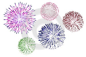 Fireworks isolated on white background. Illustration design
