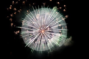 Fireworks on Lake Garda, in Riva del Garda Italy.