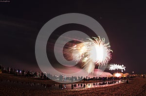 Fireworks at night wallpaper photo
