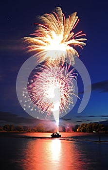 Fireworks Launching from Boat photo