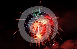 Fireworks light up close-up against dark sky