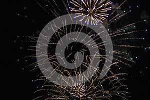 Fireworks light up the sky