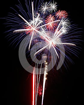 Fireworks Lights Explosions red white blue photo