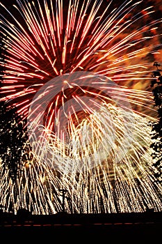 Fireworks Lights Explosions red white blue photo