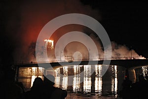 The fireworks for the Luminara in Pisa
