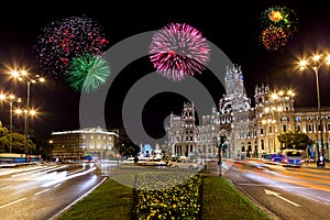 Fireworks in Madrid Spain photo