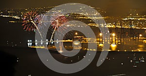 Fireworks in the Maritime Port of Malaga