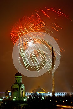 Fireworks in Moscow at Victory Park