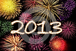 Fireworks new year background