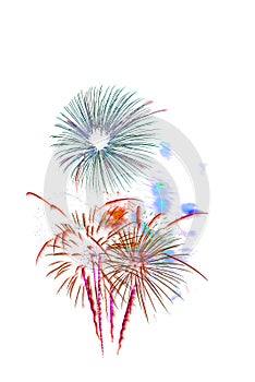 fireworks new year 2017 - beautiful colorful firework isolated