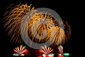 fireworks new year celebrate - beautiful colorful firework isol