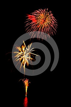 fireworks new year celebrate - beautiful colorful firework isol