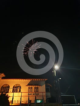 Fireworks during new year in jogja.