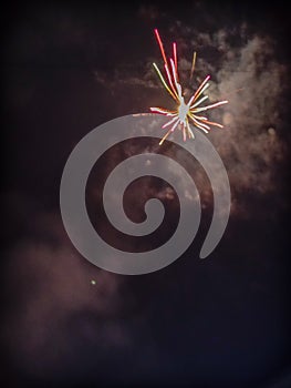 Fireworks in new year Night glow sky