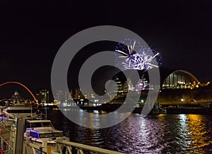 Fireworks at Newcastle Quayside on New Year`s Eve