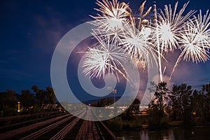 Fireworks in the Night Sky