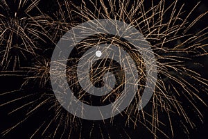 Full Moon with fireworks