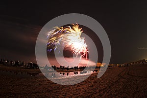 Fireworks at night wallpaper photo